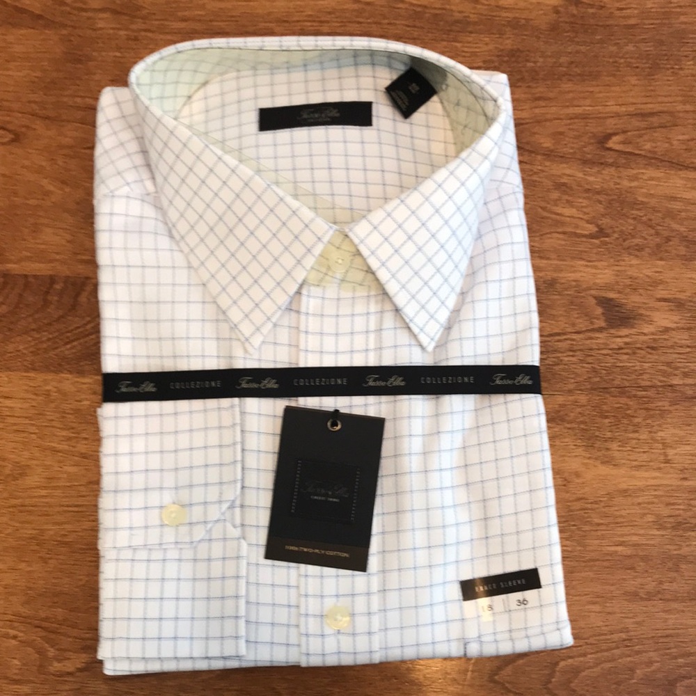 Men’s Blue Checked Dress Shirt